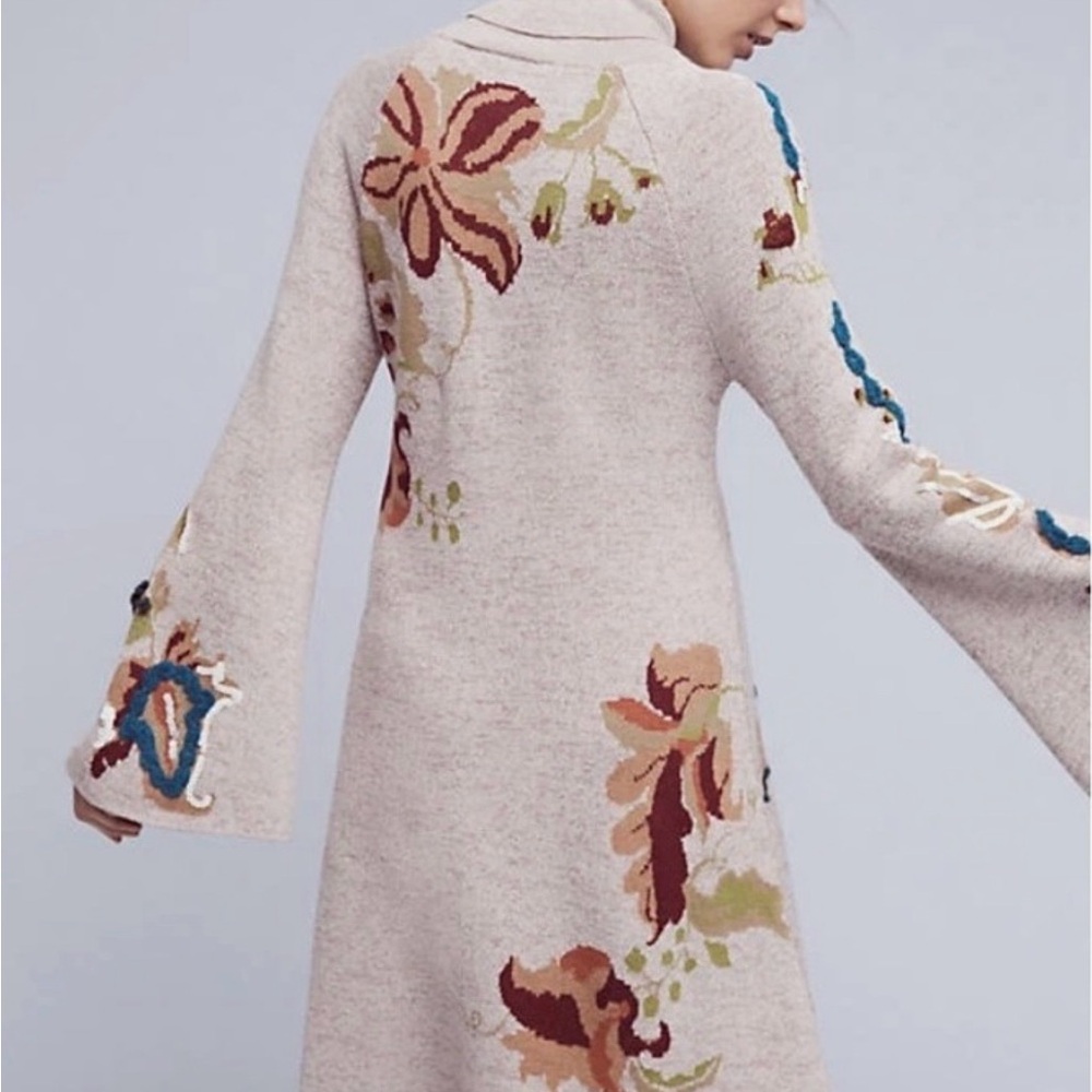 Anthropologie Knitted and Knotted Floral swing dress